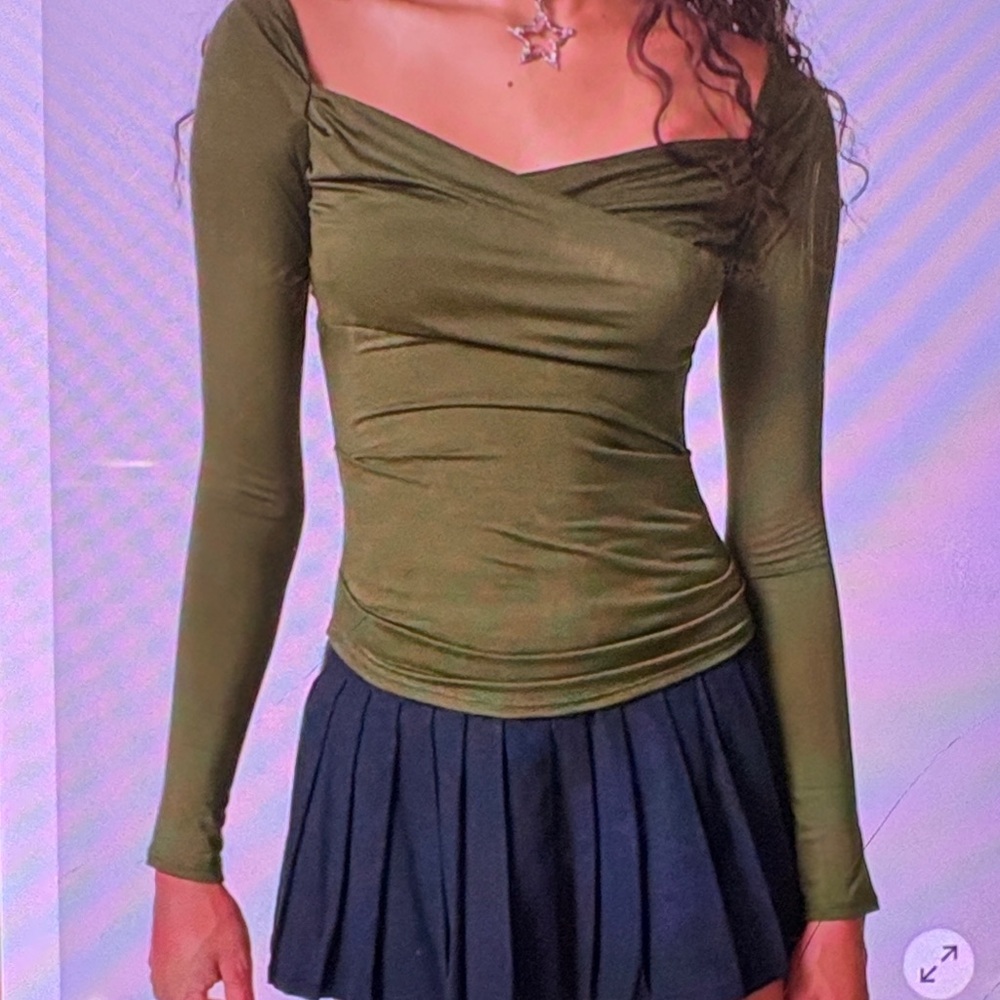 XS Urban Outfitters Moss Drape Neck Blouse